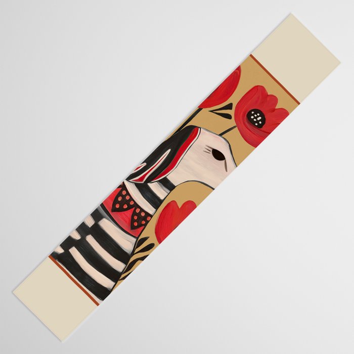 Striped Dog with Poppies Table Runner Gallery Image 3