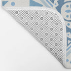 Folk Art Shapes Block Print - Blue Bath Mat Gallery Image 2