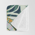Abstract Retro Boho Butterfly Zebra Pattern - teal green Throw Blanket Gallery Image 3