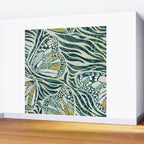 Abstract Retro Boho Butterfly Zebra Pattern - teal green Wall Mural Gallery Image 2