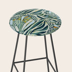 Abstract Retro Boho Butterfly Zebra Pattern - teal green Stool Gallery Image 2