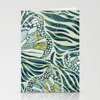 Abstract Retro Boho Butterfly Zebra Pattern - teal green Stationery Card Gallery Image 2