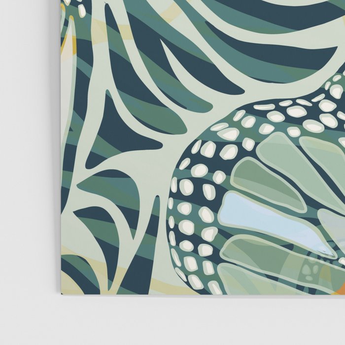 Abstract Retro Boho Butterfly Zebra Pattern - teal green Poster Gallery Image 3