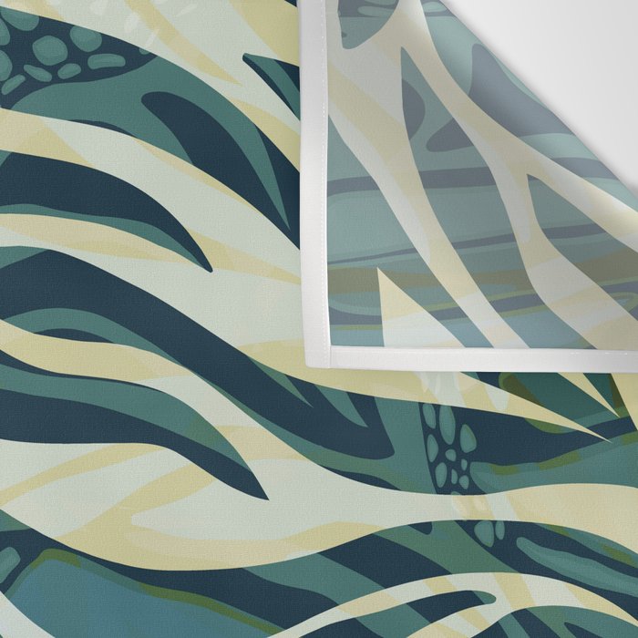 Abstract Retro Boho Butterfly Zebra Pattern - teal green Wall Tapestry Gallery Image 3