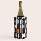 Mid century geometric pattern dark blue Wine Chiller Gallery Image 3
