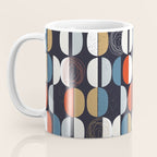 Mid century geometric pattern dark blue Coffee Mug Gallery Image 3