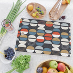 Mid century geometric pattern dark blue Cutting Board Gallery Image 2