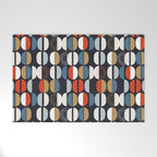 Mid century geometric pattern dark blue Welcome Mat Gallery Image 1
