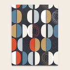 Mid century geometric pattern dark blue Notebook Gallery Image 4