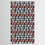 Mid century geometric pattern dark blue Tablecloth Gallery Image 2