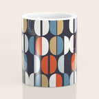 Mid century geometric pattern dark blue Coffee Mug Gallery Image 4
