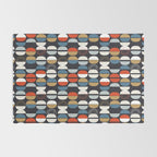 Mid century geometric pattern dark blue Rug Gallery Image 2