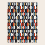 Mid century geometric pattern dark blue Poster Gallery Image 4
