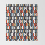 Mid century geometric pattern dark blue Throw Blanket Gallery Image 2