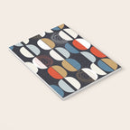 Mid century geometric pattern dark blue Notebook Gallery Image 3
