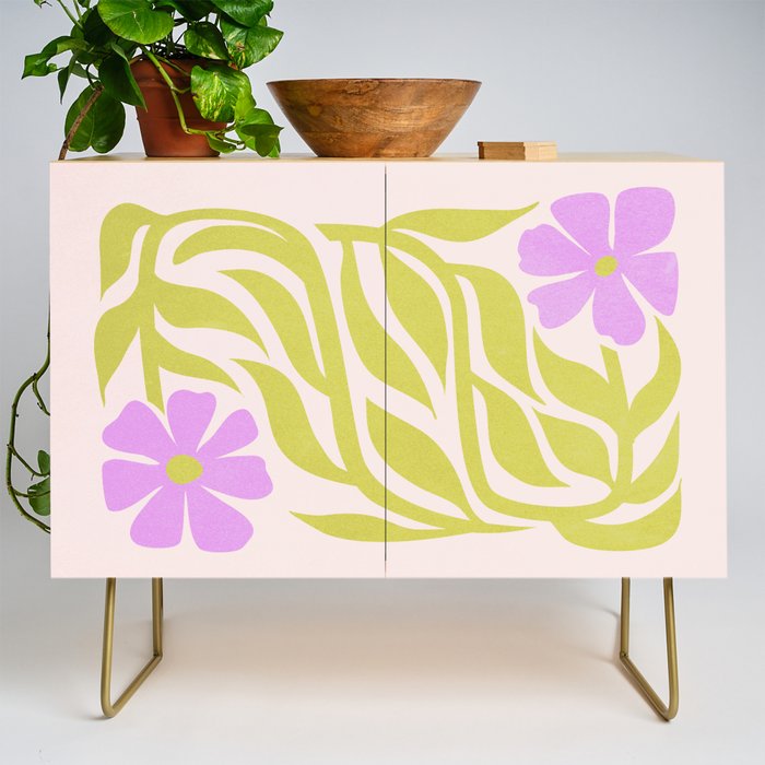 Lilac & Lime: Les Fleurs | Flower Market Color Series 02 Credenza Gallery Image 1