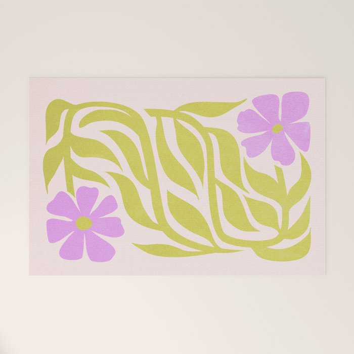 Lilac & Lime: Les Fleurs | Flower Market Color Series 02 Welcome Mat Gallery Image 1