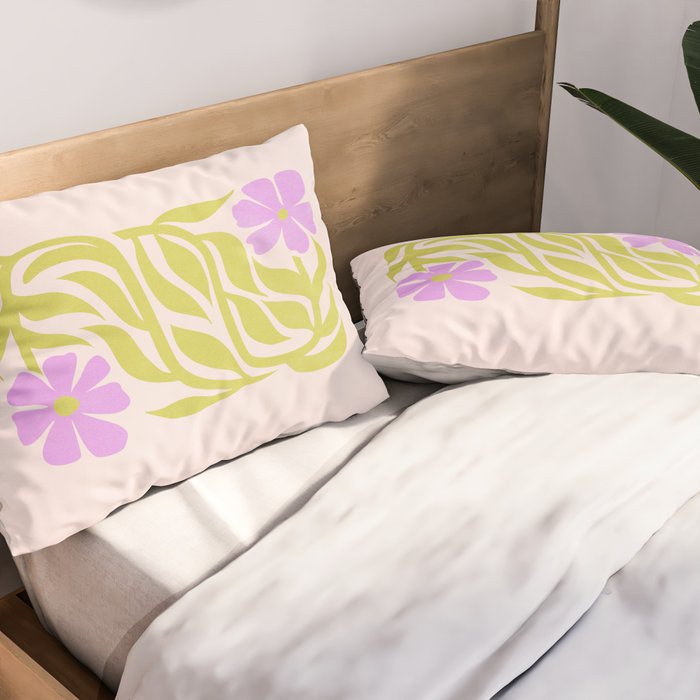 Lilac & Lime: Les Fleurs | Flower Market Color Series 02 Pillow Sham Gallery Image 2