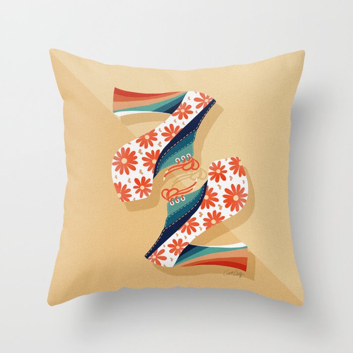 Disco Platforms â Retro Rainbow Throw Pillow Gallery Image 6
