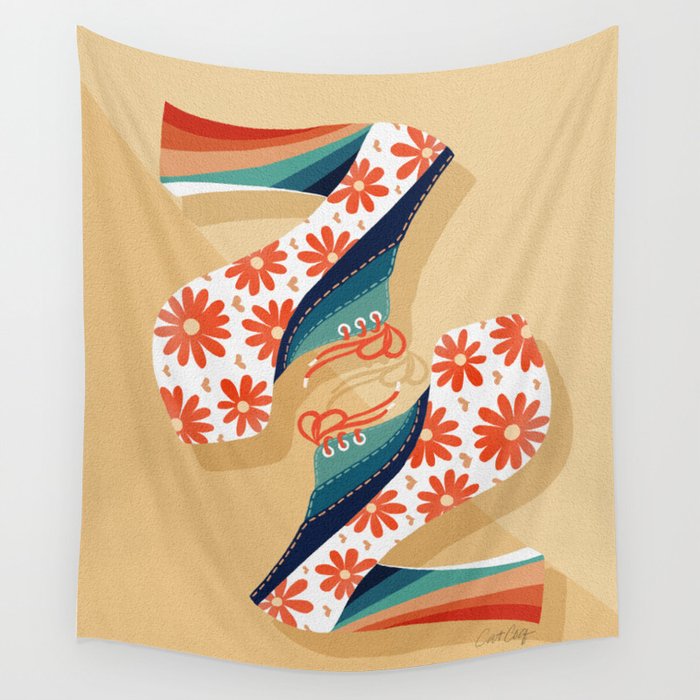 Disco Platforms â Retro Rainbow Wall Tapestry Gallery Image 4