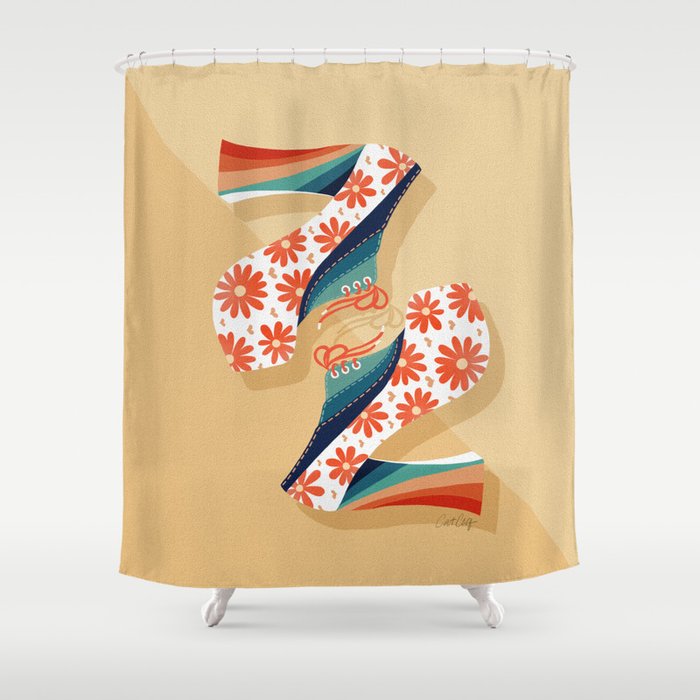 Disco Platforms â Retro Rainbow Shower Curtain Gallery Image 1