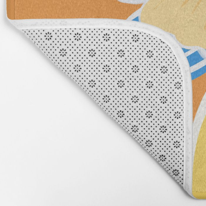 Bright Lemon Floral - Botanical Painting Bath Mat Gallery Image 2