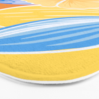 Bright Lemon Floral - Botanical Painting Bath Mat Gallery Image 3
