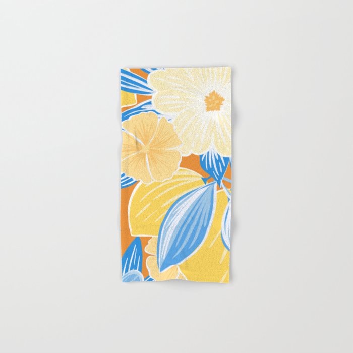 Bright Lemon Floral - Botanical Painting Bath Towel Gallery Image 1