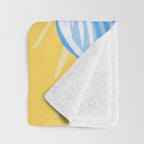 Bright Lemon Floral - Botanical Painting Throw Blanket Gallery Image 3