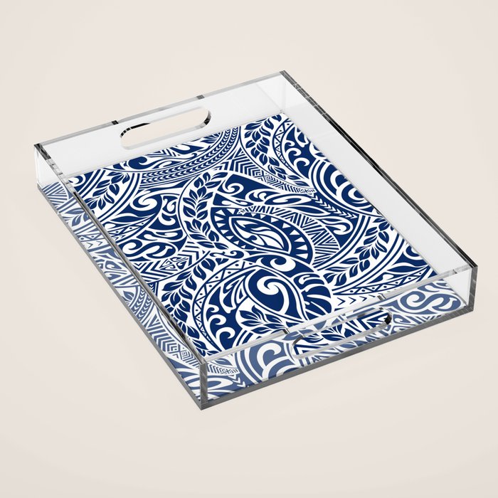 Hawaiian Tribal Pattern III Acrylic Tray Gallery Image 1