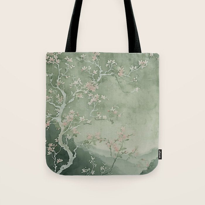 Sage Cherry Tote Bag Gallery Image 1