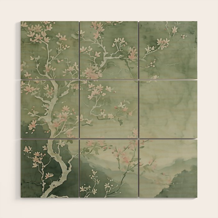 Sage Cherry Wood Wall Art Gallery Image 1