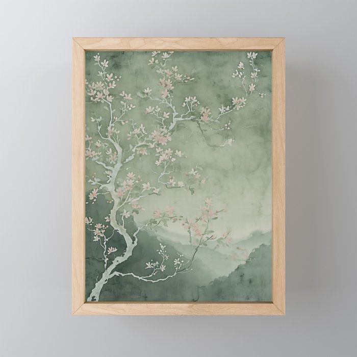 Sage Cherry Mini Art Print Gallery Image 1
