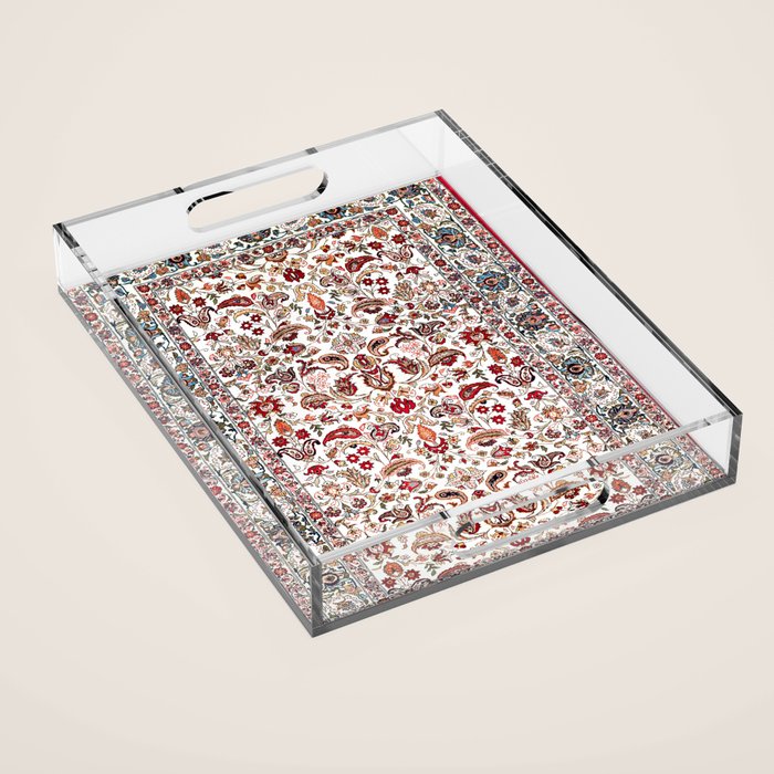 Qum Central Persian Rug Print Acrylic Tray Gallery Image 1