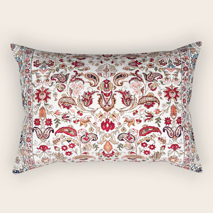 Qum Central Persian Rug Print Rectangular Pillow Gallery Image 2