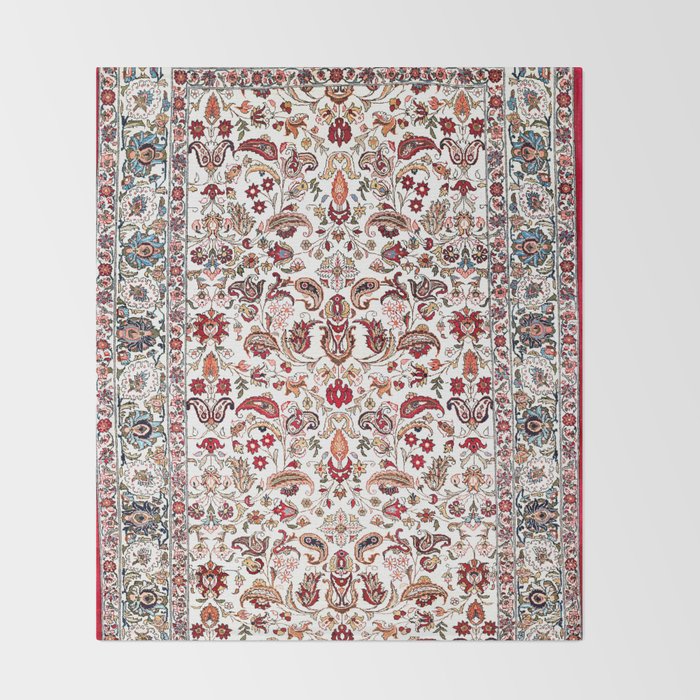 Qum Central Persian Rug Print Throw Blanket Gallery Image 2