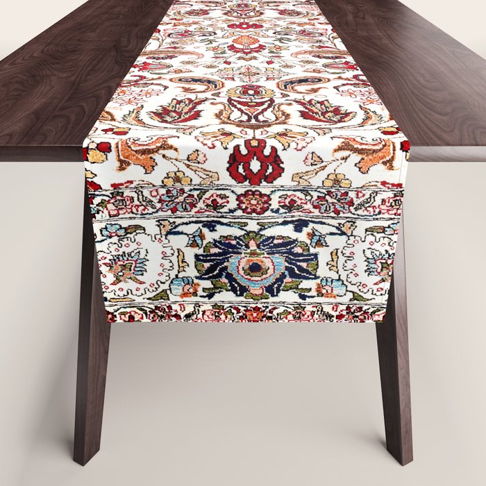 Qum Central Persian Rug Print Table Runner Gallery Image 1