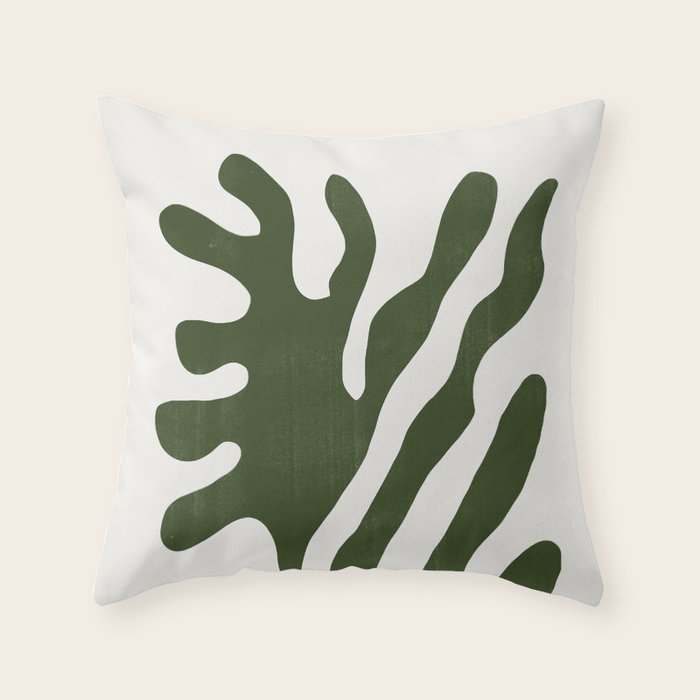 Alga, Seaweed, Green Plant Throw Pillow Gallery Image 1