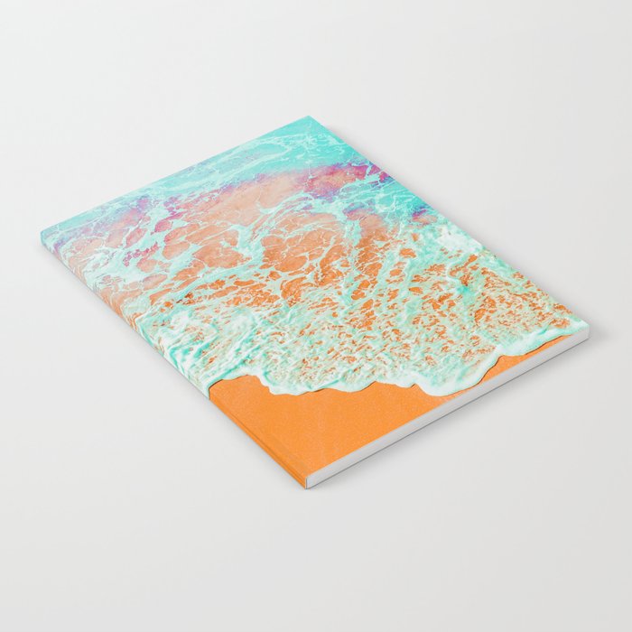 Coral Shore, Ocean Beach Photography, Summer Sea Sand Waves Notebook Gallery Image 2