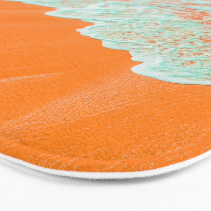 Coral Shore, Ocean Beach Photography, Summer Sea Sand Waves Bath Mat Gallery Image 3