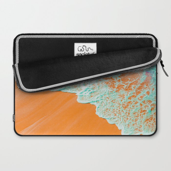 Coral Shore, Ocean Beach Photography, Summer Sea Sand Waves Laptop Sleeve Gallery Image 2