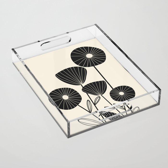 Abstract Flowers Acrylic Tray Gallery Image 1