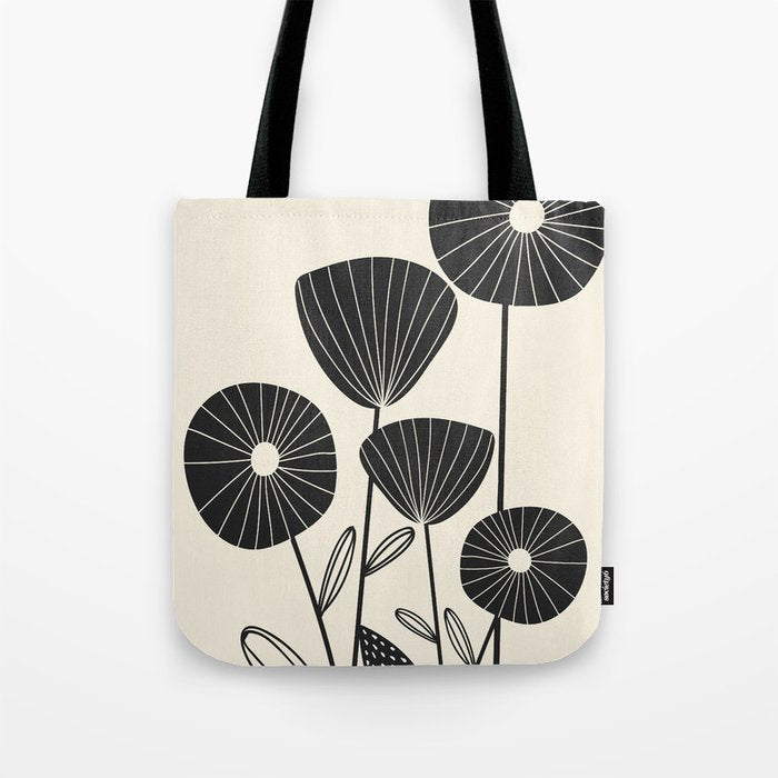 Abstract Flowers Tote Bag Gallery Image 1