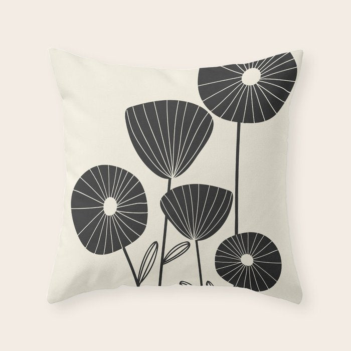 Abstract Flowers Throw Pillow Gallery Image 6