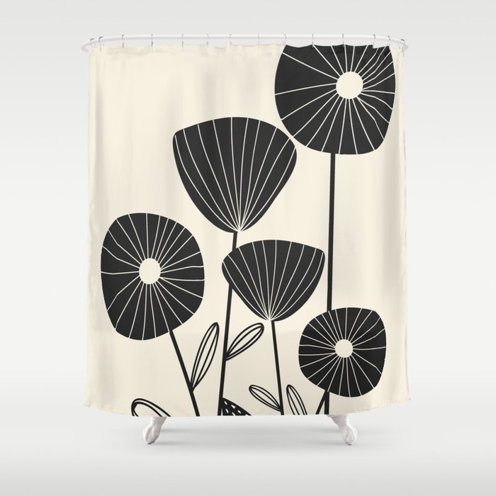 Abstract Flowers Shower Curtain Gallery Image 1
