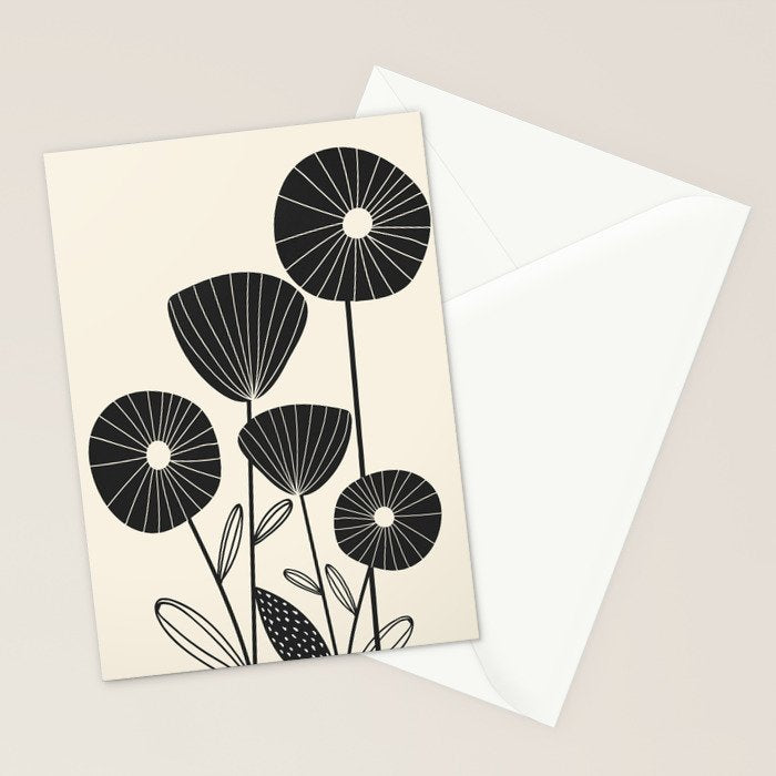 Abstract Flowers Stationery Card Gallery Image 2