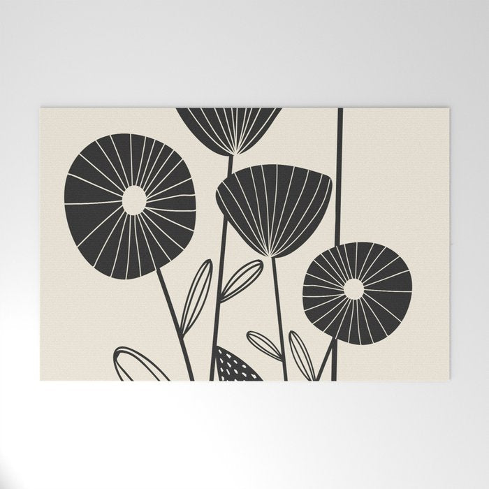 Abstract Flowers Welcome Mat Gallery Image 1