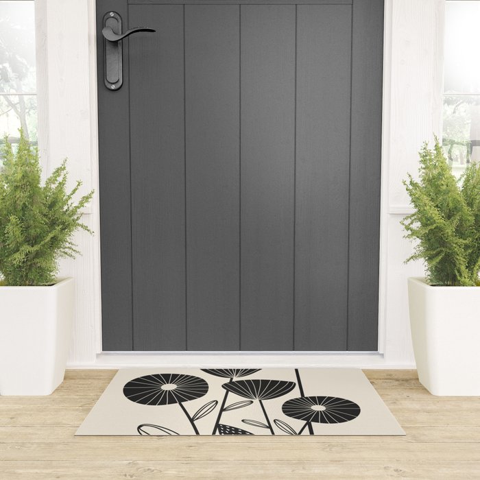 Abstract Flowers Welcome Mat Gallery Image 3