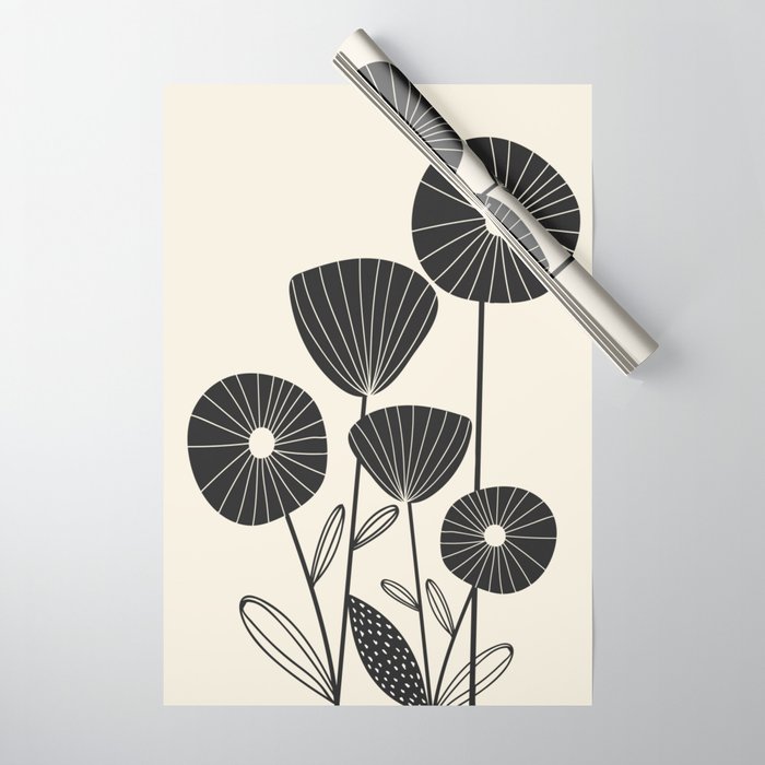 Abstract Flowers Wrapping Paper Gallery Image 1