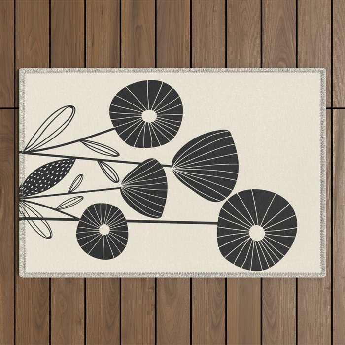 Abstract Flowers Outdoor Rug Gallery Image 1